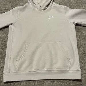 White Nike hoodie, perfect condition, youth large